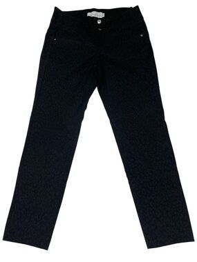 BRENDA BEDDOME Black Skinny Leopard-Print Stretch Pants